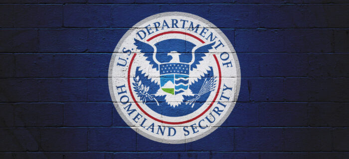 DHS Flag painted on a wall