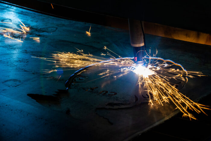 Plasma cutter in action