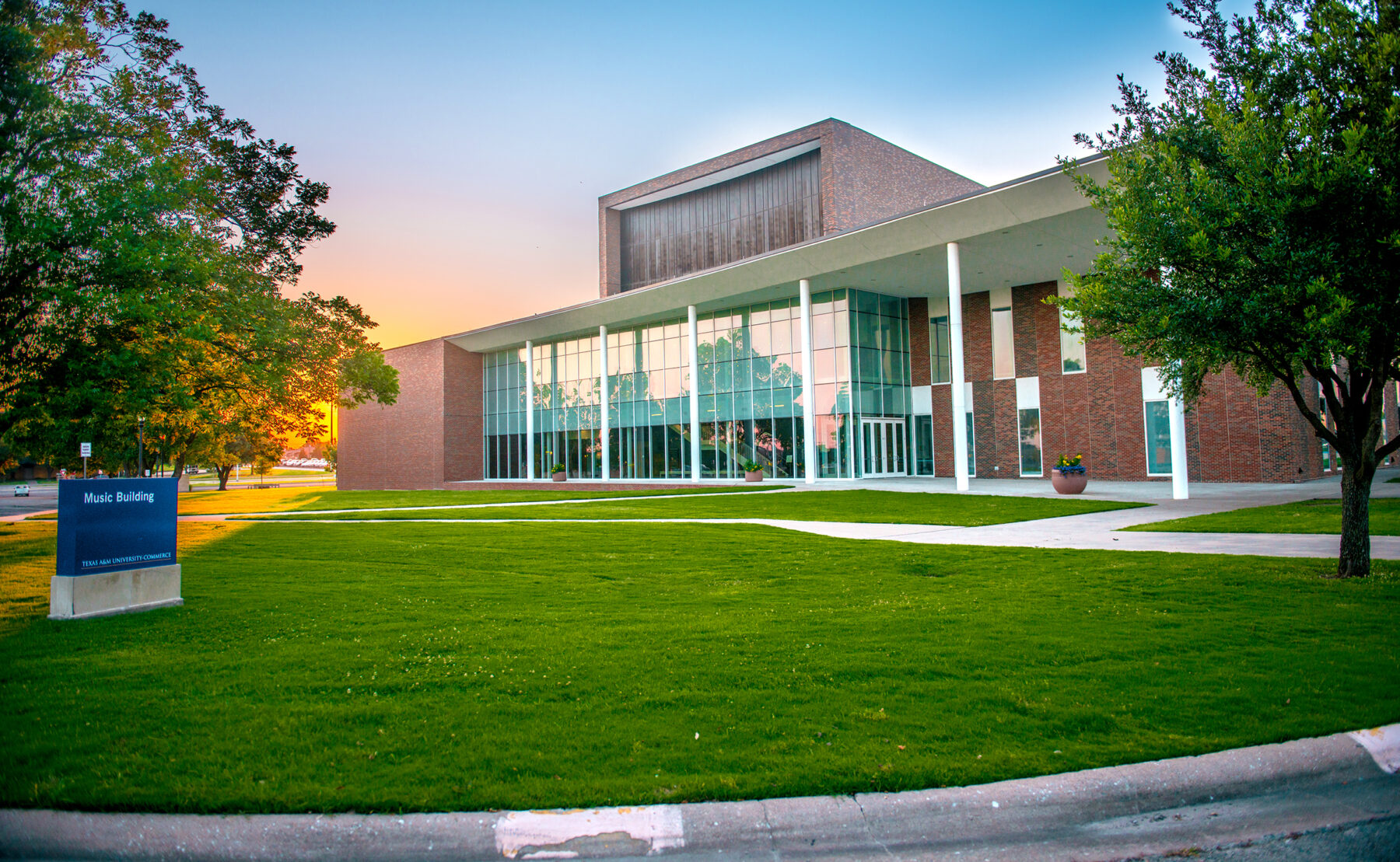 In front of the East Texas A&M music building