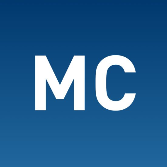 M and C white letters