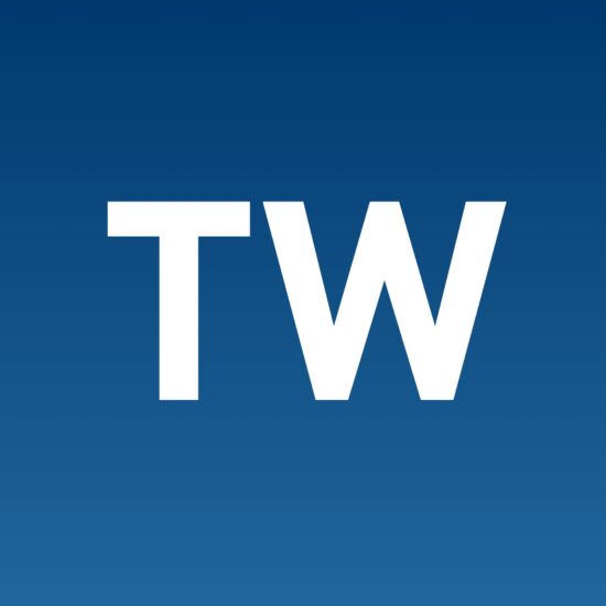 white letters of T and W