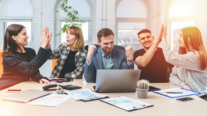 Group of business people having meeting