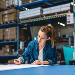 Young woman working in an industrial place of work