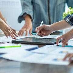 Investment Consultant,strategy,planning,Financial advisor and accounting concept.Group of business adviser meeting to analyze and discuss the situation on the financial report workplace office.