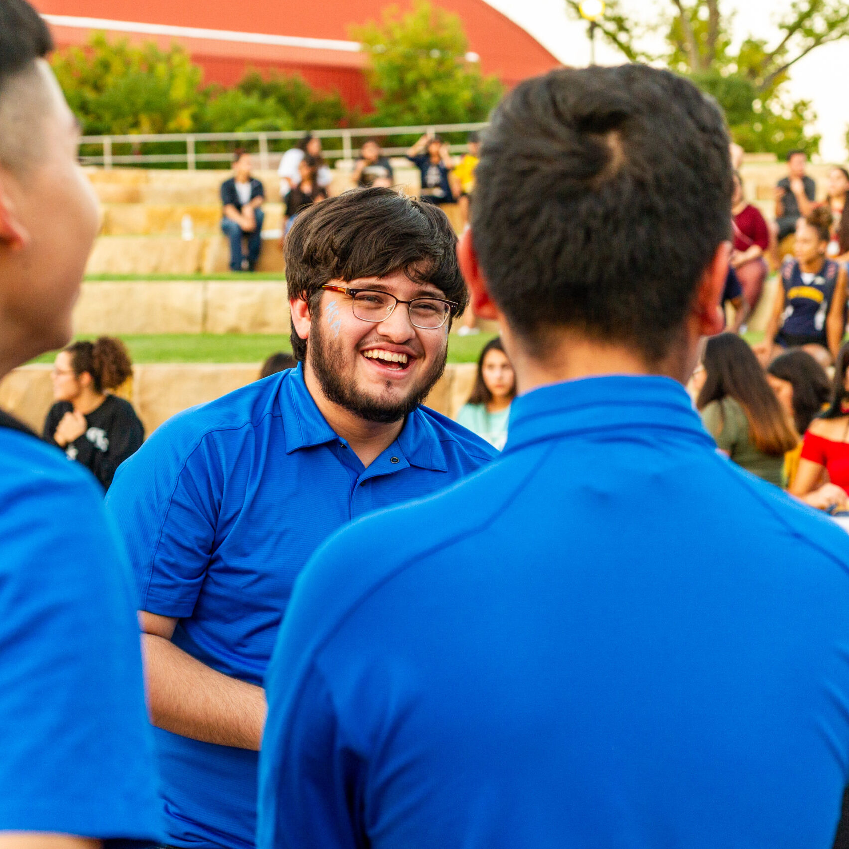 Young hispanic men conversing