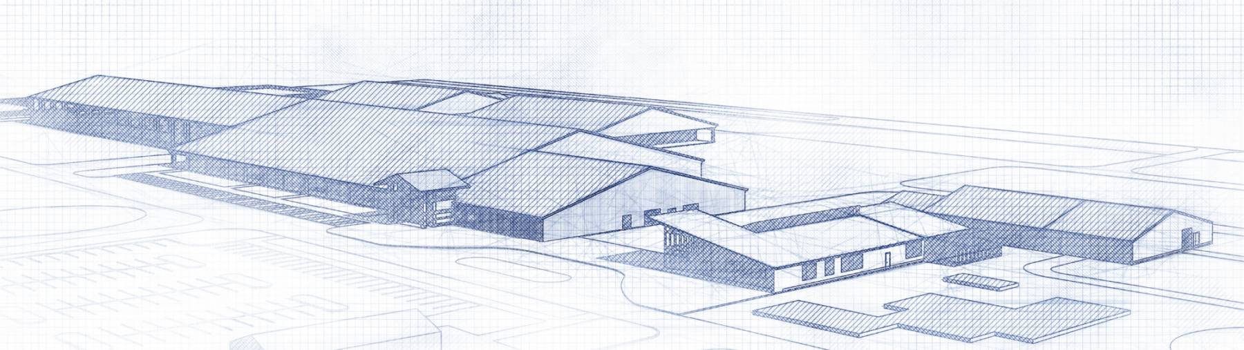 A drawing of the new agriculture complex
