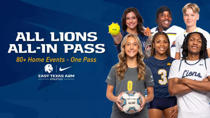 A graphic featuring multiple college athletes in different sports