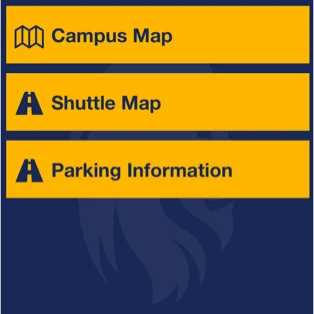 Screenshot of the welcome page in the Lion Safe app which includes various maps and parking information.