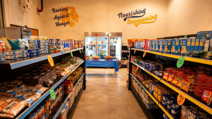 A grocery store-like storefront.