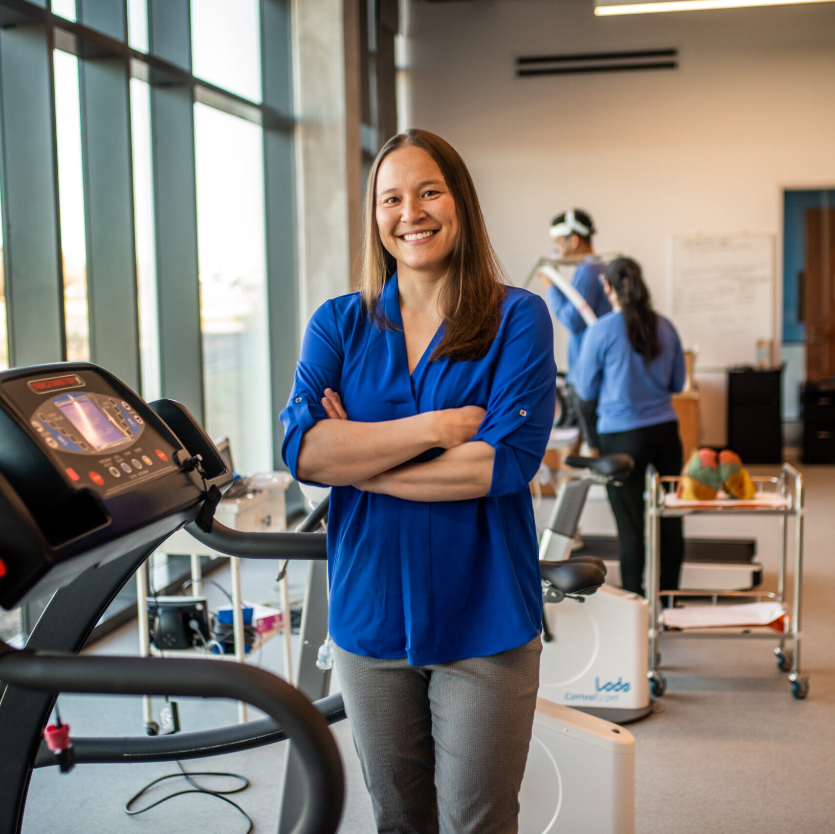 Vipa Bernhardt inside the new health performance lab.