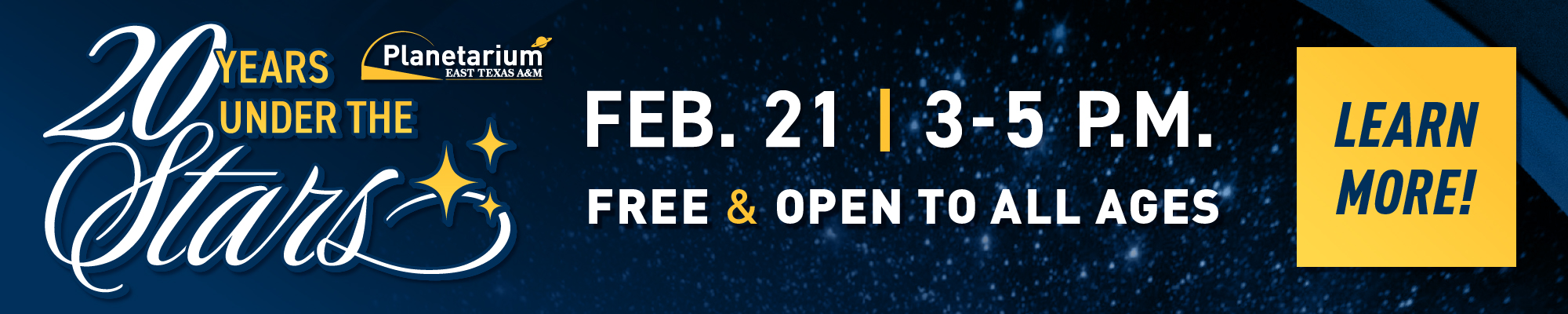 20 years under the starts Feb. 21 3-5 pm free and open to all ages