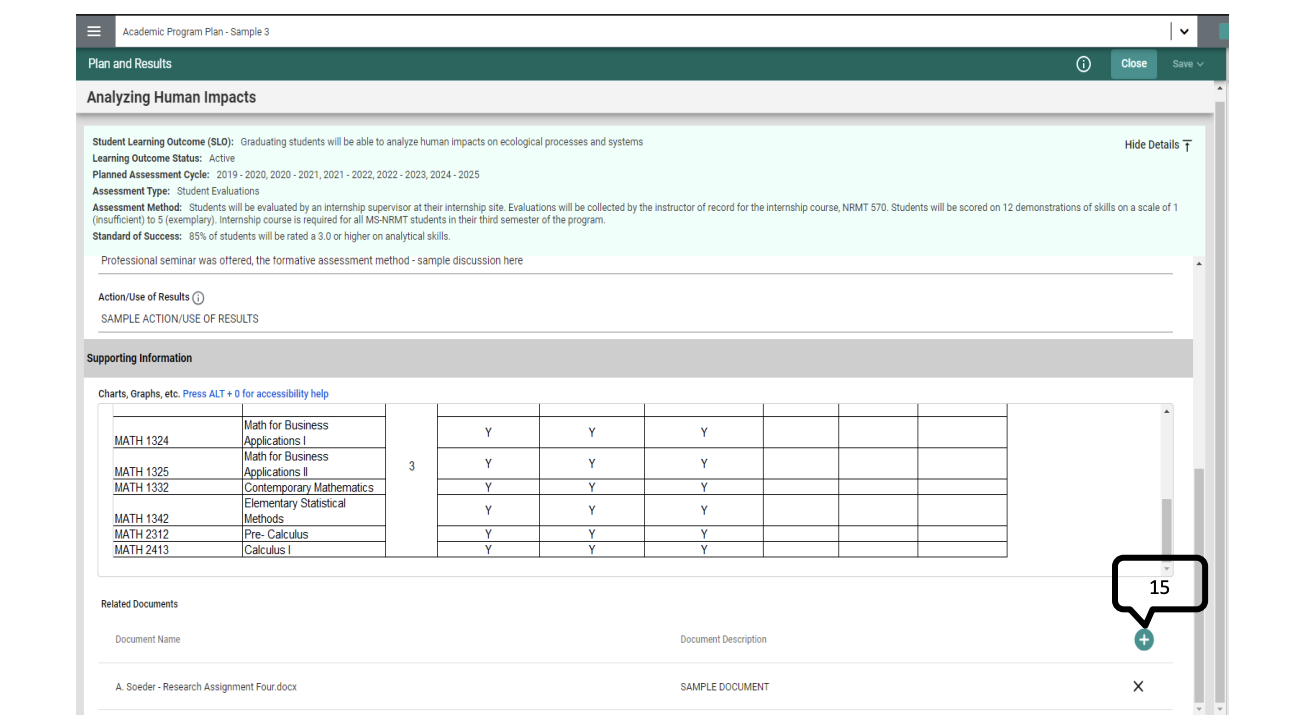 Image of step 15 of Adding Supporting Information and/or Related Documents