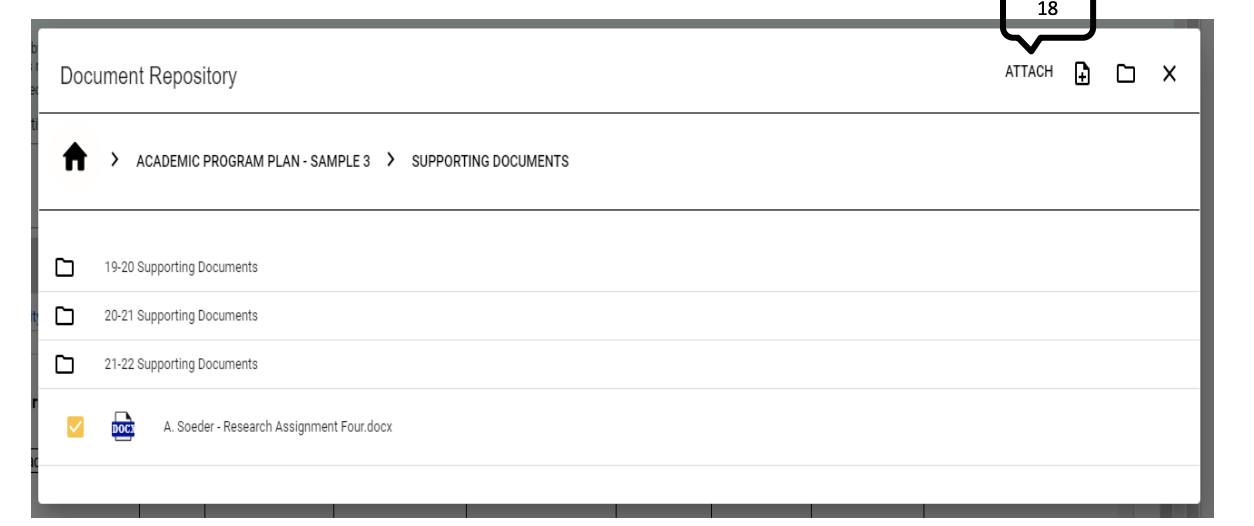 Image of step 18 of Adding Supporting Information and/or Related Documents