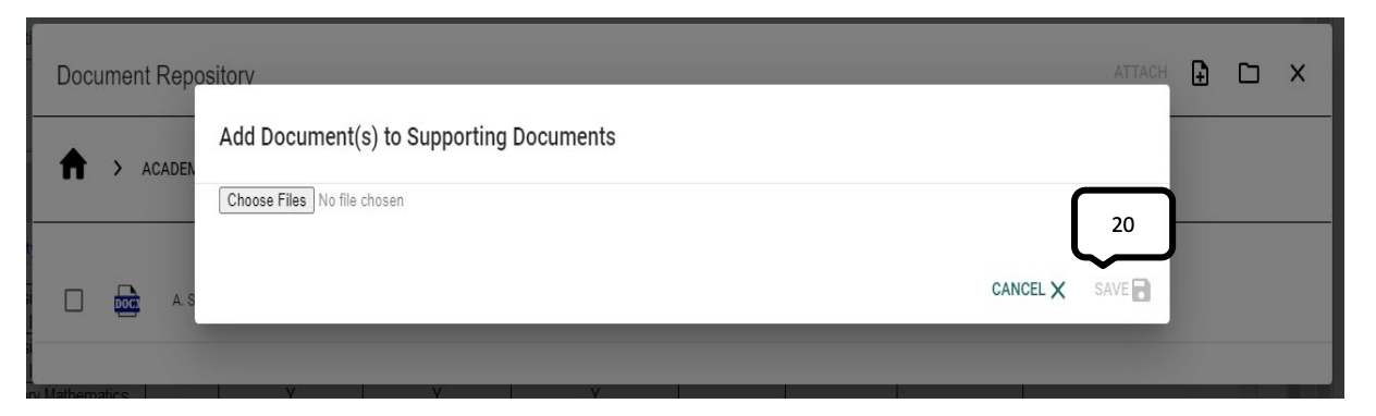 Image of step 20 of Adding Supporting Information and/or Related Documents