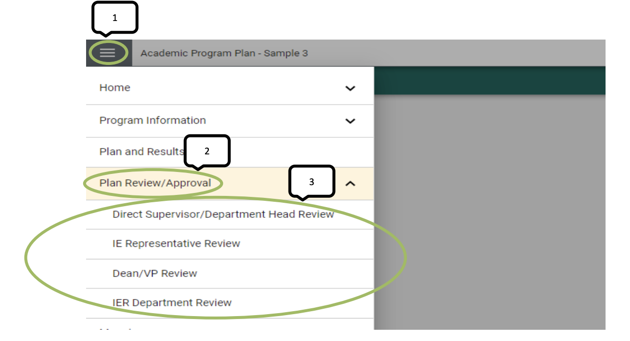 image of steps 1, 2 and 3 of Reviewing Feedback on The Assessment Report