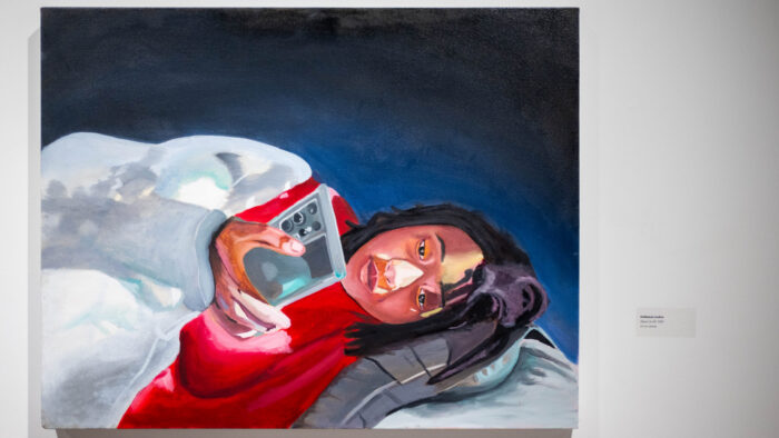 A painting displayed in an art gallery.