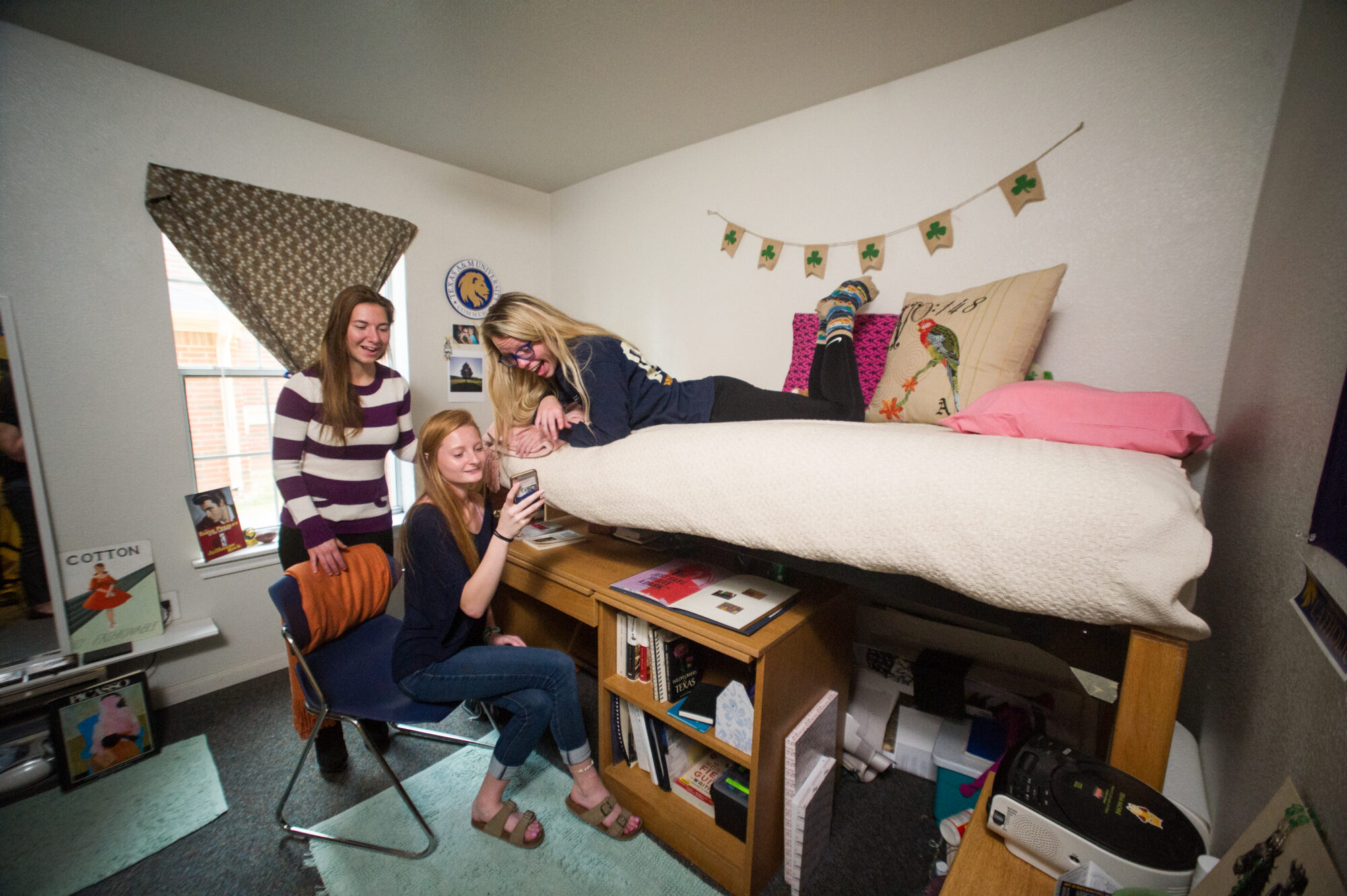students spending time together in dormitory