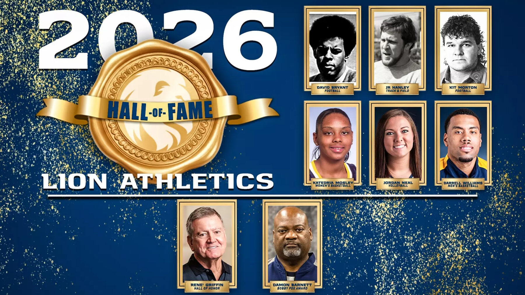 A list of new Lion Athletics hall of famers.